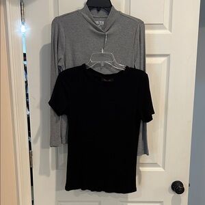 Gray Long Sleeve Top and Black Short Sleeve Tee. Gray s NWT